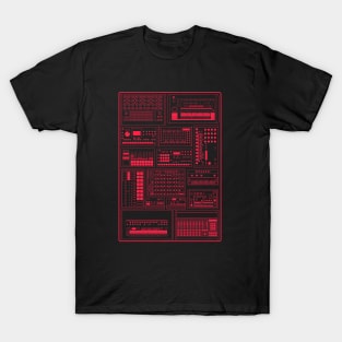 Drum Machine Synth Collection  Red T-Shirt